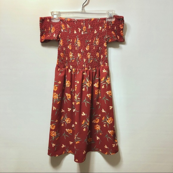 Rue21 Dresses & Skirts - Rue 21 Off the Shoulder Orange Floral Dress Rue21 Dresses & Skirts - Rue 21 Off the Shoulder Orange Floral Dress